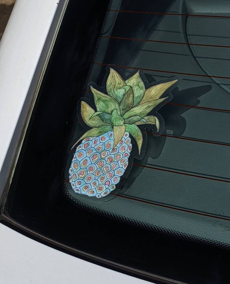 Hawaiian Pineapple Sticker - Pineapple Decal - Pineapple Laptop Sticker - Pineapple Clear Sticker - Pineapple Bumper Sticker